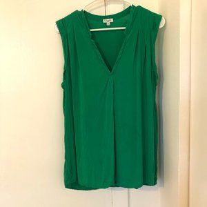 Splendid Green Sleeveless V-neck Blouse Sz L